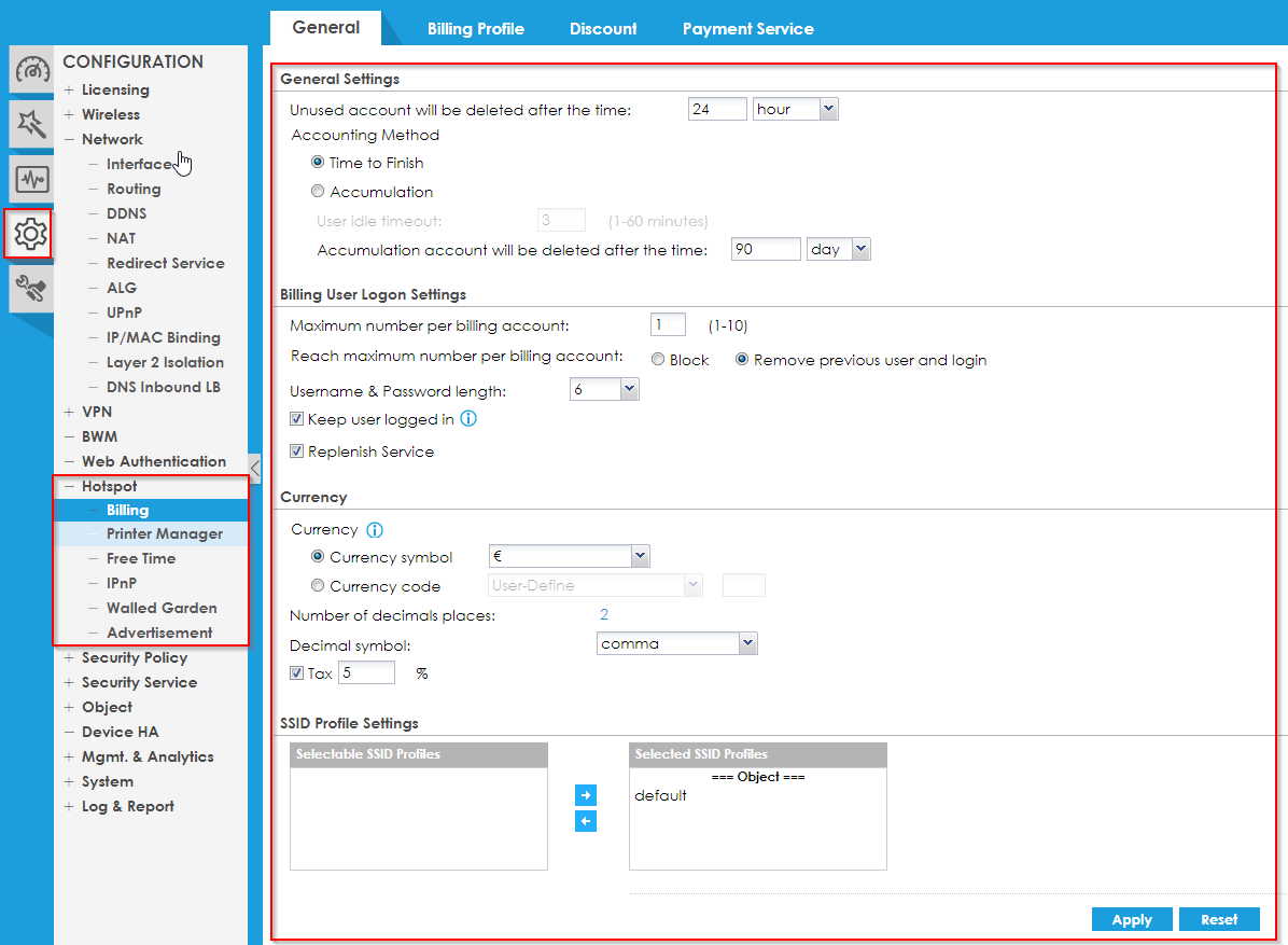 Функция Hotspot - Интеграция биллинговой системы (PayPal) – Zyxel Support  Campus EMEA