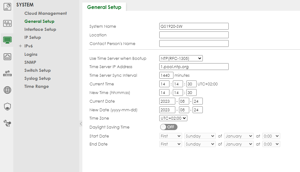 Network Switch - Switch Is Not Showing The Correct Time [NTP Time.