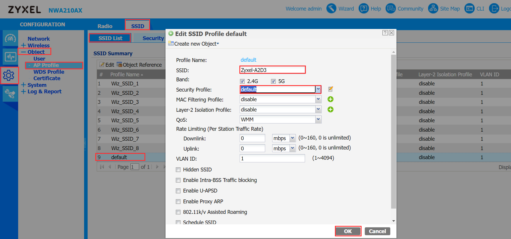 Zyxel Access Point [NWA210AX] WiFi [SSID] Configuration Zyxel