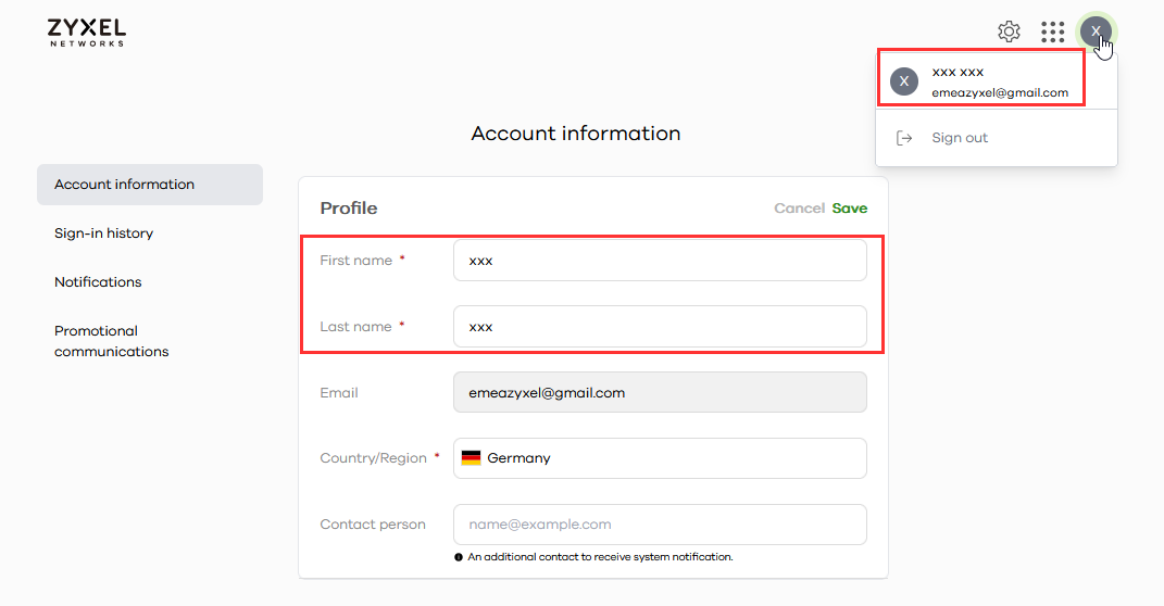 Zyxel portal myzyxel incorrect username or password and password