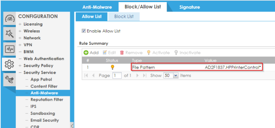 Block/Allow List