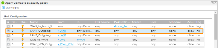 Apply DNS filter to security policy