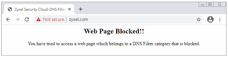 Blocked website warning page