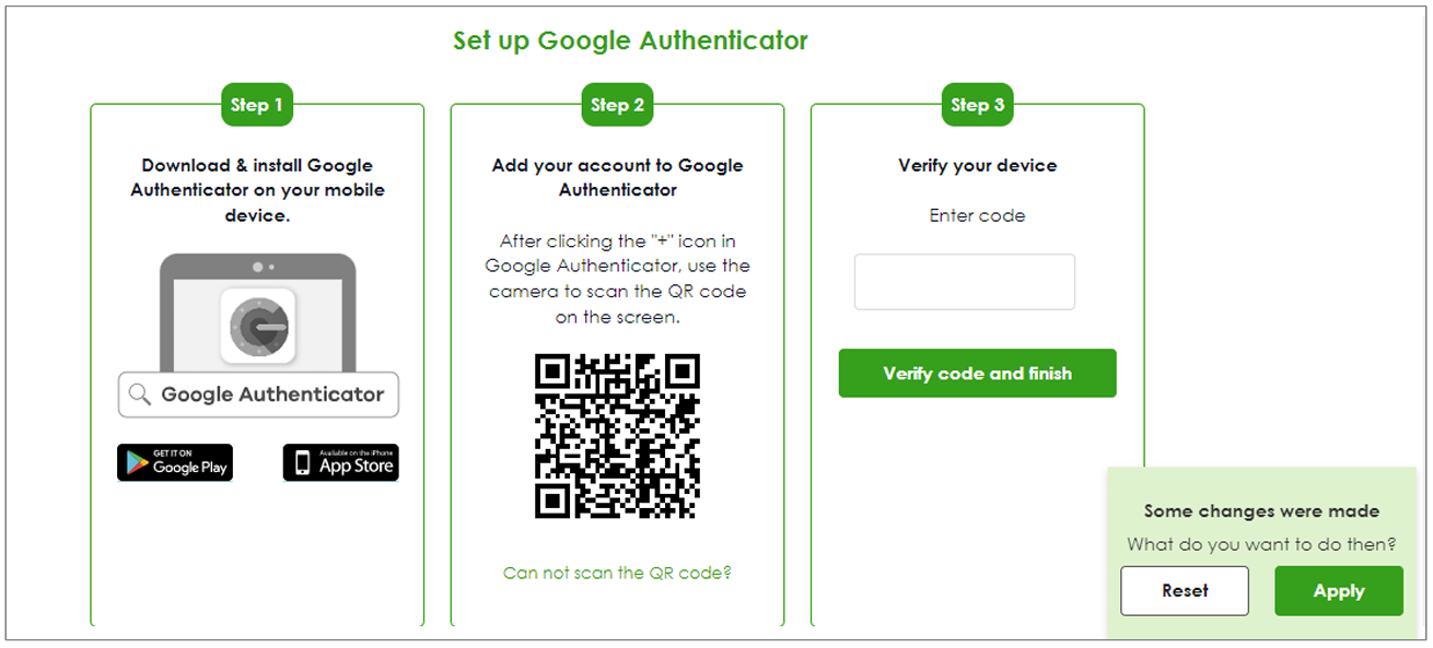Set up Google Authenticator