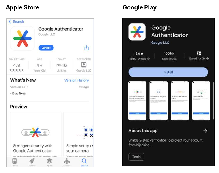 Download and install Google Authenticator on your mobile device. 